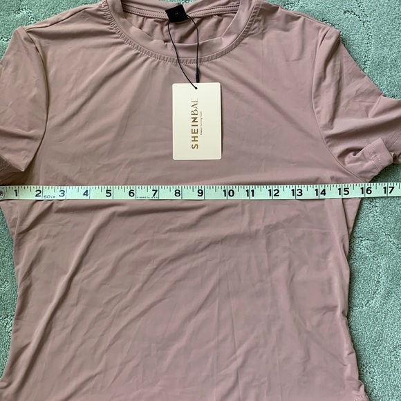 SHEIN BAE 2 Solid Fitted Tee Shirts Ginger & Apricot size M - Picture 8 of 8